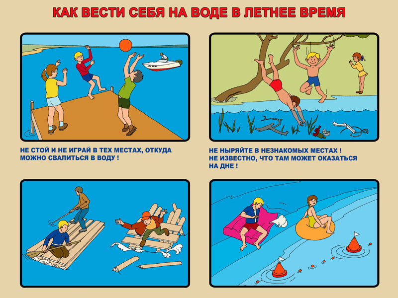 Как вести себя на воде в летнее время.