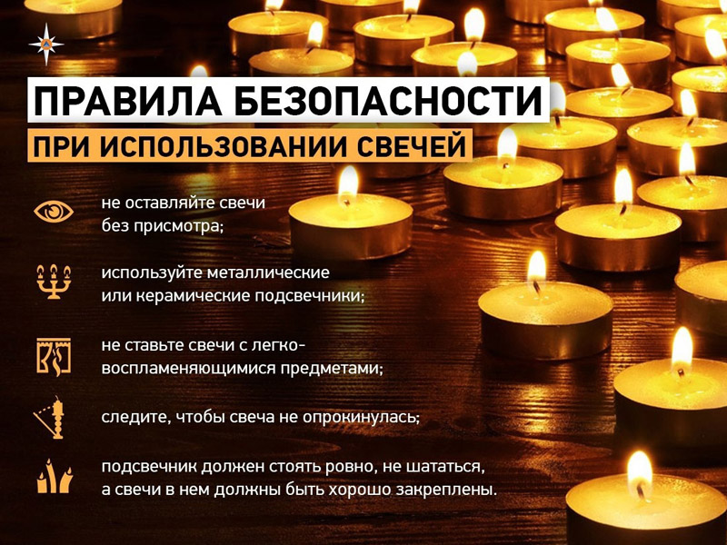 Правила безопасности при использовании свечей.
